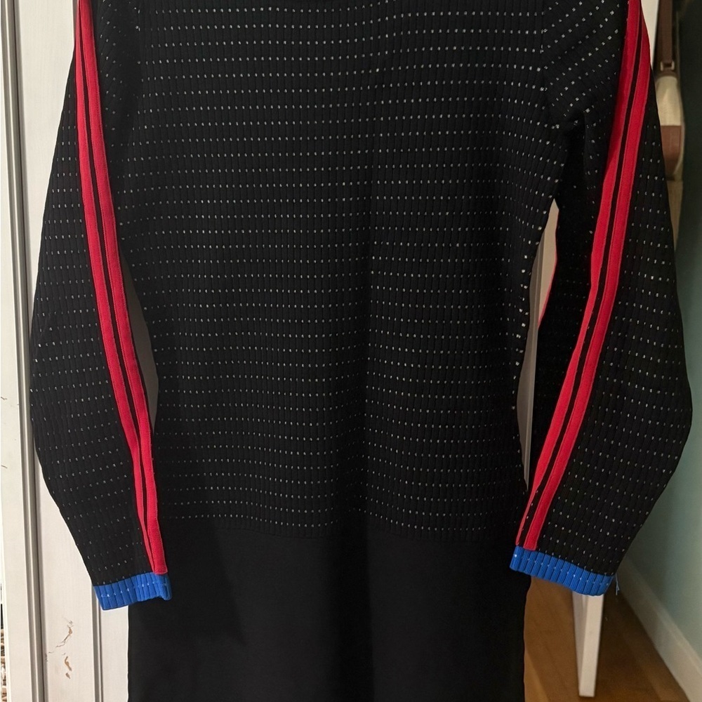 Morgan de Toi Black Dress with Red and Blue Details Large - Picture 4 of 13